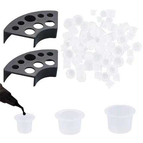 300pcs Tattoo-Tintenbecher mit 2 Cups Halterungen von DNDGDLUA