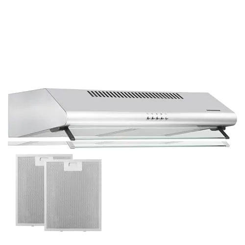 HEINNER XCH-450S 60 cm Unterbau-Dunstabzugshaube – 326,4 m³/h Absaugleistung | Edelstahl-Ausführung | Doppelmotor, 3 Geschwindigkeiten | LED-Beleuchtung | 120 mm Abluftrohr | 5 Jahre Garantie