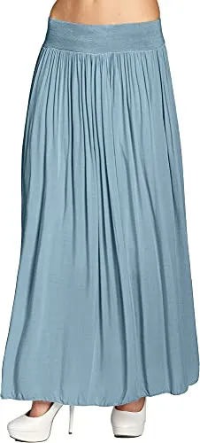 Caspar RO034 Damen Sommerrock - Jeans Blau, Größen XS bis XL - Klassischer Faltenrock, blickdicht mit Unterrock, figurfreundlicher Schnitt und hoher elastischer Bund. Vielseitig kombinierbar und ideal für jeden Anlass. Made in Italy.