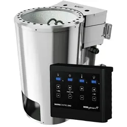 Karibu Plug & Play Bio-Kombiofen 3,6 kW - Saunaöfen mit externer Steuerung Easy, kompakte Maße und keine Silikonkabel nötig – ideal für eine einfache Installation und entspannende Saunaerlebnisse.