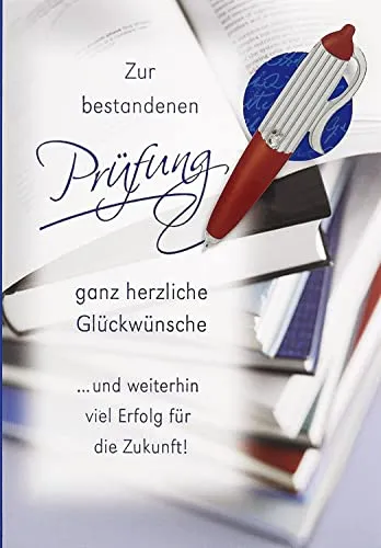 Perleberg Karte zur bestandenen Prüfung - Lifestyle Collection - Liebevolles Geschenk zum Abitur & bestandene Prüfung - Bestandene Prüfung Geschenk - Prüfung bestanden Karte in 11,6 x 16,6 cm
