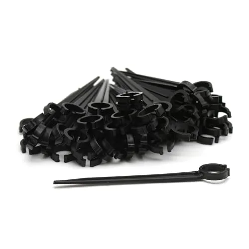 DOJA Barcelona | Halter für Bewässerungssystem | Pack 100 | 16mm | Tropfschlauch Halter | Gartenschlauch Halterung für Bewässerung | Rohrhalter | Bodenanker für Bewässerungsschlauch