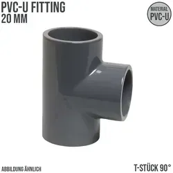 mm PVC Klebe Fitting T-Stück 90° Winkel Muffe Verbinder - PN 16 bar 20