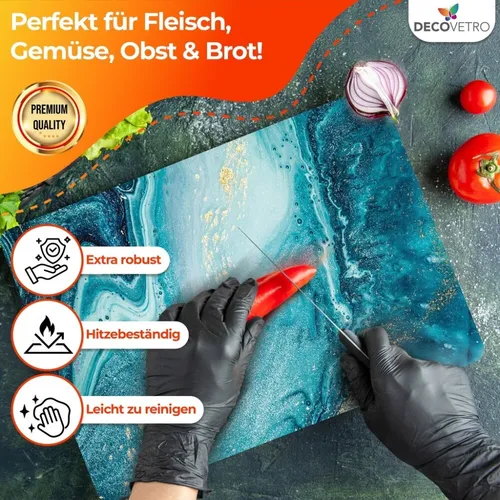 Decovetro Schneidebrett Glas |40x30cm | Glasschneidebrett | Leicht zu reinigen