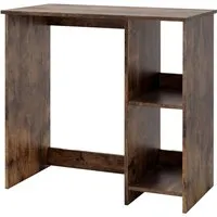 Costway Kleiner Schreibtisch 2 Fächer 80 x 40 x 74 cm Braun