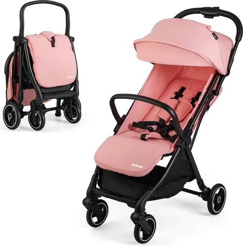COSTWAY Kinderwagen, Reisebuggy mit Liegefunktion, Kinderbuggy mit Rückenlehne, Verdeck & Fußstütze, Babywagen mit Sicherheitsgurt bis 15 kg, Rosa