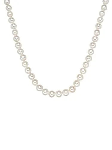 Valero Pearls Silberkette mit Süßwasser-Zuchtperle - Elegante Perlenkette aus hochglanzpolierten Süßwasser-Zuchtperlen, 52 cm lang, ideal für besondere Anlässe oder den Alltag.