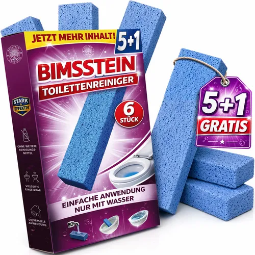 EDELFELD Bimsstein [6er Set] – Starker Reinigungsstein für Toilette, Bad & Haushalt