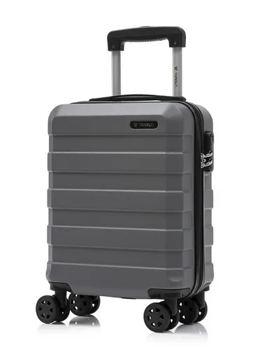 YONSLY Koffer Trolley Reisekoffer S, Grau mit 4 Rollen - Robuster Hartschalenreisekoffer in elegantem Grau, ausgestattet mit 360°-Doppelrollen für mühelose Mobilität. Ideal für Reisen und den täglichen Gebrauch mit sicherem Zahlenschloss.