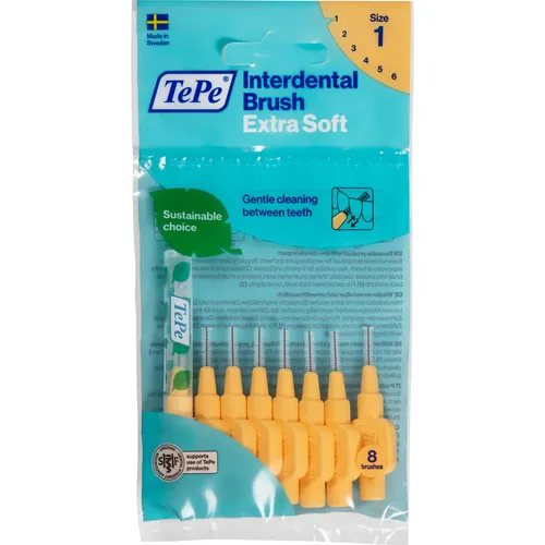 TePe Interdentalbürsten Extra Soft, 8 Stück, Hellorange, 0,45 mm