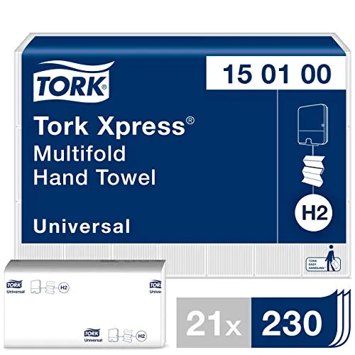 Tork Papierhandtücher Xpress Multifold - 150100, H2, 1-lagig, 4830 Stück, saugfähig und weich für hygienische Sauberkeit