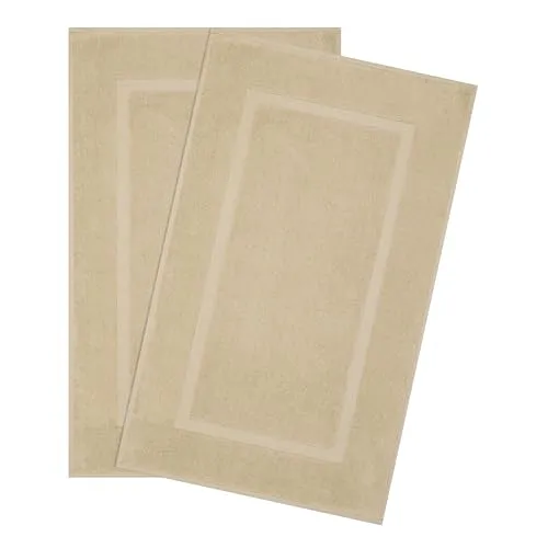 Hammetex Badetuch-Matte 2er Set, 100% Baumwolle Handtuchmatte 900 GSM, Oeko-TEX Zertifiziert, saugfähig & waschbar für Badezimmer, 51x86 cm, Beige