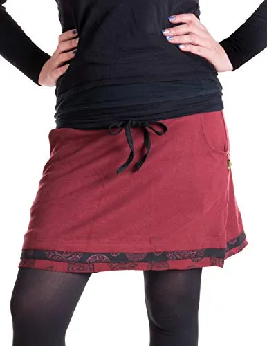 Vishes - Kurzer Lagenlook Rock aus Baumwolle - dunkelrot mit Taschen 36 - Vishes – kurzer Lagenlook Rock aus Baumwolle, ideal für Frühjahr und Sommer. Mit einem dehnbaren Bund und praktischen Taschen bietet er hohen Tragekomfort und stilvolle Details.