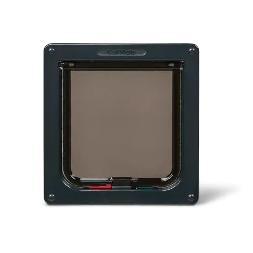 Cat Mate 4-Wege-Katzenklappe mit Türrahmen bis 50 mm (235) – Abschließbare Tür für kleine/mittelgroße Katzen, für UPVC, Holz & Wand, Grau