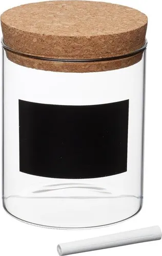 KitchenCraft Natural Elements Jar de Storage de Ecological Glass & Label de Customisable Slate 10 x 13 cm 700 ml