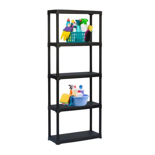 Steckregal Kunststoff 5 Böden 70 x 30 x 176 cm - Küchenregal aus robustem, feuchtraumgeeignetem Kunststoff mit 5 Einlegeböden, ideal für geordnete Lagerung und hohe Traglast von 20 kg pro Boden.