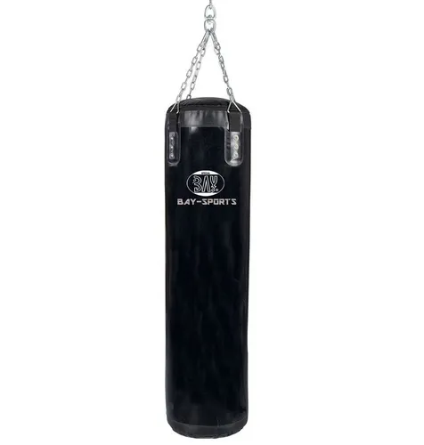 BAY-Sports Boxsack 150 x 35 cm - Hochwertiger Sandsack für effektives Training - Boxsäcke aus strapazierfähigem Kunstleder, ideal für Tritte und Schläge. Lieferung ungefüllt, einfach zu befüllen. Perfekt für Kampfsporttraining und Fitness.