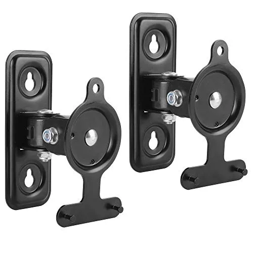 conecto CC50289 Halterung für Lautsprecher 2er-Set (1/4 Zoll oder Play3), neigbar: -85° bis +90°, schwenkbar: -50° bis +60°, drehbar: 0° bis 90°, Wandabstand: 97 mm, Traglast: max. 2,6kg, schwarz