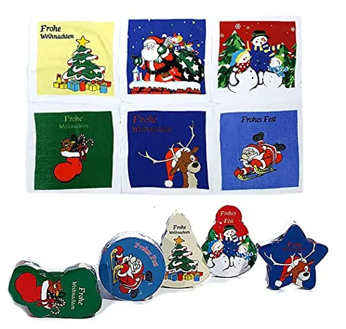 itsisa Magisches Handtuch 6er Set (Weihnachten) - Zauberhandtuch, Kindergeschenk, Wichtelgeschenk