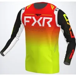 FXR Helium RaceDiv Motocross Jersey XL rot-gelb - Leichtes Motocross Jersey aus atmungsaktivem Polyester-Elasthan für optimalen Fahrerkomfort. Die athletische Passform und verschweißte Ärmelbündchen sorgen für weniger Reibung und mehr Bewegungsfreiheit.