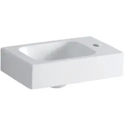 Geberit iCon Handwaschbecken 124736000 - Waschbecken mit Hahnloch rechts, asymmetrisch und unterbaufähig, ideal für moderne Badezimmer und kombinierbar mit iCon Waschtischunterschränken.