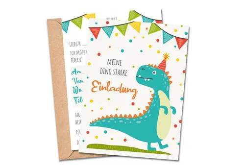 MeinBaby123® Einladungskarten Kindergeburtstag inkl. 10 Umschläge, Kindergeburtstag Jungs und Mädchen, Geburtstagseinladungen Kinder