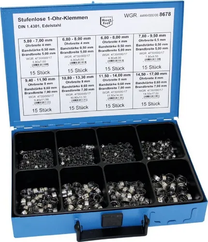 Dresselhaus Schlauchschelle Dresselhaus Sortimente Stufenlose 1-Ohr-Klemmen - 8678