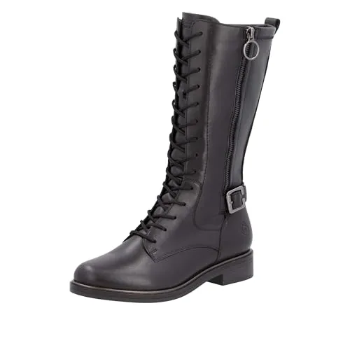 Remonte Damen D8390 Stiefelette, Schwarz, 39 EU - Wanderschuhe aus echtem Leder mit herausnehmbarer Einlegesohle und praktischem Reißverschluss für optimalen Tragekomfort.