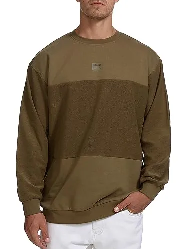 Indicode Herren INBridge Sweatshirt mit RIPP-Bündchen aus Baumwoll-Mix | Sweater Pullover für Männer Capers, M