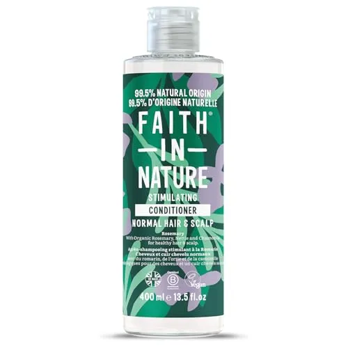 Faith In Nature Natürliches Rosmarin Conditioner, Anregend für normales Haar & normale Kopfhaut, Vegan und tierversuchsfrei, Ohne SLS, Silikone oder Parabene, 400 ml