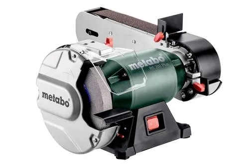 Metabo BS 200 Plus 604220000 - Kombi-Bandschleifmaschine 600W, universell einsetzbar für Holz und Metall mit integriertem LED-Licht