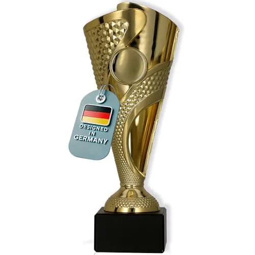 Larius Fussball Champions-Pokal (165 mm; 265g), Ehrenpreis Trophäe für jeden Anlass (ohne Wunschtext)