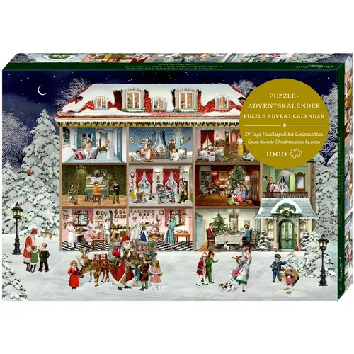 Puzzle-Adventskalender - Unser wunderbares Weihnachtshaus - Geschenkbücher - 24 Tage voller Puzzle-Spaß mit nostalgischem Motiv, ideal für kreative Stunden in der Adventszeit.