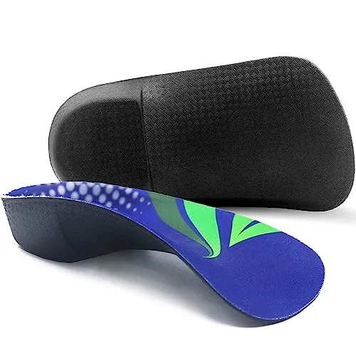 3/4 Orthopädische Einlegesohlen, Plantarfasziitis Orthopädische Schuheinlagen für Plattfüße, Fersensporn, lindern Fersenschmerzen, Schuheinlagen mit hoher Fußgewölbe für Damen & Herren, M
