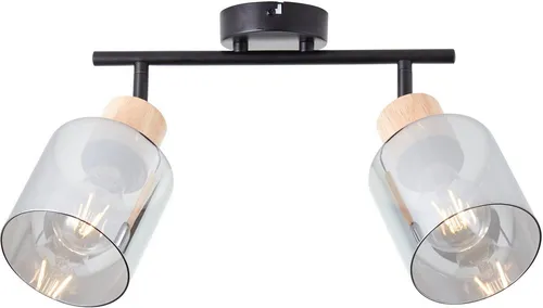 BRILLIANT WEALD Spotrohr 2flg schwarz/rauch/hholz - Lampen - Schwenkbare Köpfe für flexible Ausleuchtung und dimmbar über externen Dimmer, ideal für große oder verwinkelte Räume.