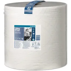 Tork 130060 Extra Starke Reinigungstücher W1 – 1000 Abrisse - Putztuchrolle mit 2-lagigen, extra starken Tüchern, ideal zum Aufwischen von Flüssigkeiten und zum Abtrocknen, passend für Tork Bodenständer und Wandhalterungen.