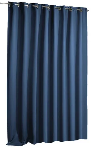 Verdunkelungsvorhang Blackout Vorhang extra breit 270x245 cm - Blau - Gardinenschals: Extra breiter, blickdichter Blackout Vorhang in Blau, ideal für optimale Abdunkelung und gemütliche Atmosphäre. Maße: 270x245 cm, waschbar bei 30°C.
