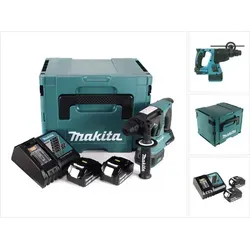 Makita DHR 242 RTJ Akku Bohrhammer 18V - Bohrmaschinen mit 2,0J Schlagenergie, inkl. 2x 5,0Ah Akkus und Ladegerät für kabelloses Arbeiten und maximale Leistung.