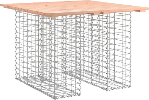 vidaXL Gartenbank aus Gabionen 100x102x72 cm - Gartenbank aus massivem Douglasienholz und verzinktem Stahl, ideal für kleine Außenbereiche, robust und pflegeleicht, ein echter Blickfang in deinem Garten.