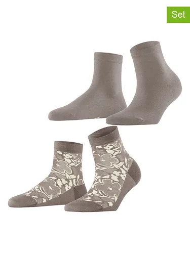 ESPRIT 2er-Set: Socken ''Geranium'' in Taupe/ Creme, Größe 39-42, grau/Beige, Damen
