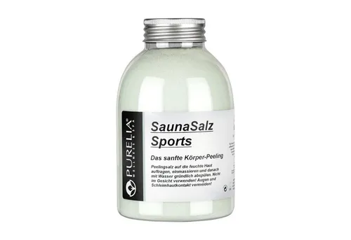 Purelia Sauna-Aufgussset PURELIA Sauna Salz Sports 650g Peelingsalz Sauna Salz Peeling