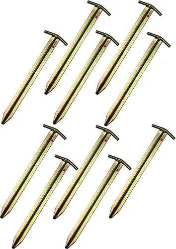 Moritz Stahl T-Profil Hering Zelthering 50 cm (10 Stück) - Ideal für Camping, Festivals und Gartenpartys. Diese robusten Heringe bieten maximalen Halt in verschiedenen Böden und sichern zuverlässig Ihr Equipment. Perfekt für Zelte, Sonnensegel und mehr.