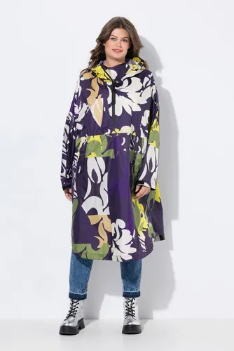 Laurasøn Unisex Funktions-Regencape mit Print und Kapuze, grün, One Size - Wasserdichtes und winddichtes Cape mit atmungsaktiver Kapuze und verstellbarem Zipper. Ideal für alle Outdoor-Aktivitäten, schützt zuverlässig vor Nässe.