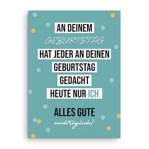 Lustige Geburtstagskarte NACHTRÄGLICH für Freunde von Nastami