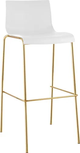 Deluke Barhocker in Weiß mit Goldoptik, 75 cm Sitzhöhe