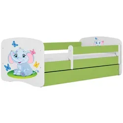 Raumhirsch Furniture Kinderbett Elefant, Grün, 90x160 cm - Modernes Kinderbett mit abnehmbarer Schutzschiene für maximale Sicherheit und praktischer Schublade für Stauraum. Ideal für ein gemütliches Kinderzimmer.