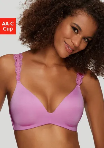 LASCANA Push-up-BH ohne Bügel mit wunderschönen Spitzenträgern, Dessous