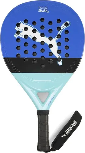 Puma Nova Smash Junior Padelschläger Blau - Tennisschläger für Kinder und Teenager, aus 100 % Glasfaser für hohe Haltbarkeit und Stärke. Ideal für Anfänger im Padel-Tennis, bietet er Komfort und Präzision beim Spiel.