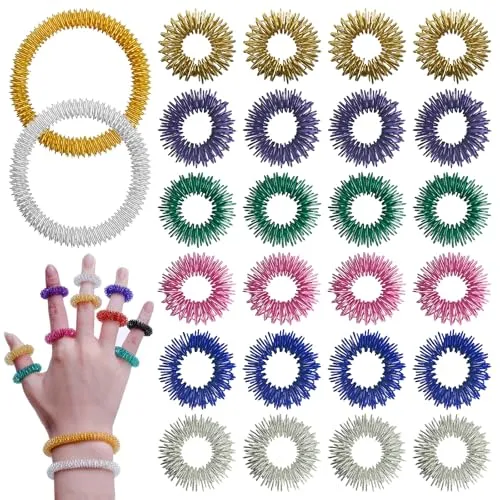 Stück Akupressur Ring Massageringe für Finger Akkupressurringe Finger Massageringe Fingermassagering Akupressurring für Stress Reduzierstück für Kinder Erwachsene(6 Farbe) 26