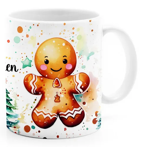 MoonWorks Tasse Tasse Weihnachten Wintertasse Weihnachtstasse XMAS Schneemann Wichtel, Keramik
